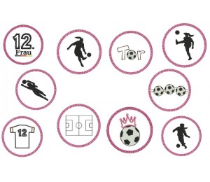 ITH Untersetzer - Fußball Ladies Silhouette